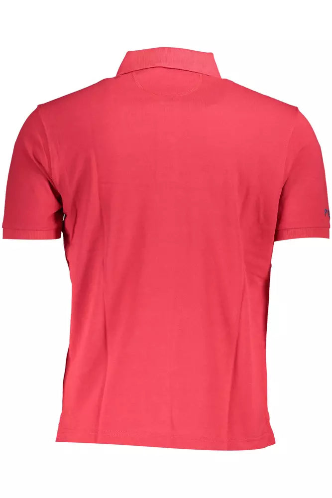 La Martina Red Cotton Men Polo Shirt