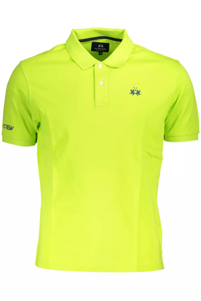 La Martina Green Cotton Men Polo Shirt