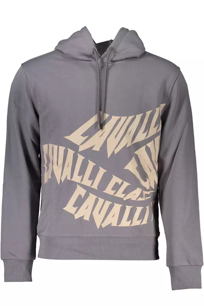 Cavalli Class Gray Cotton Men Sweater