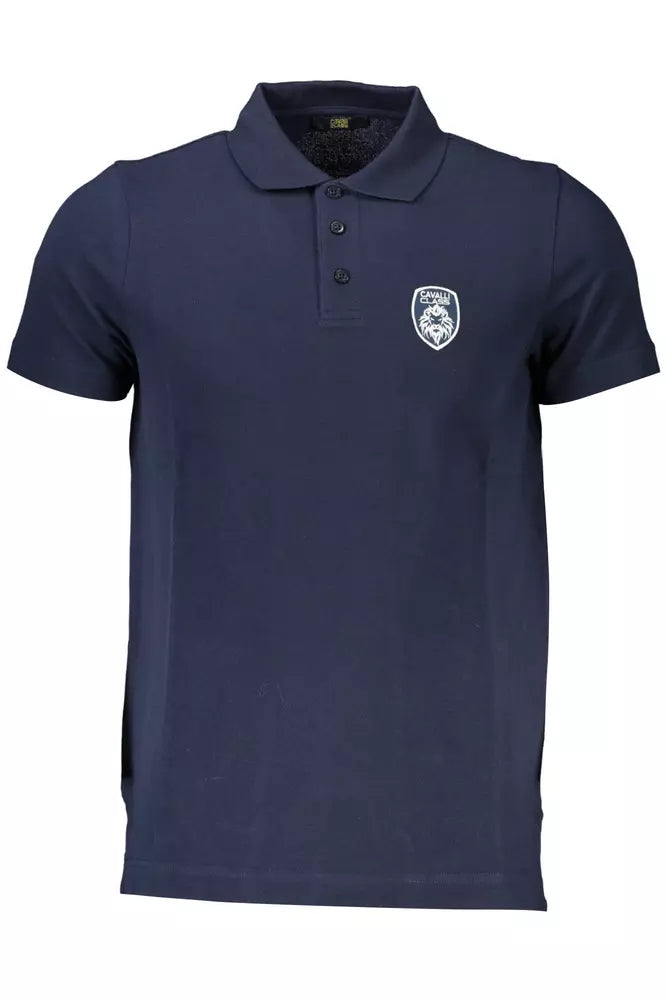 Cavalli Class Blue Cotton Men Polo Shirt