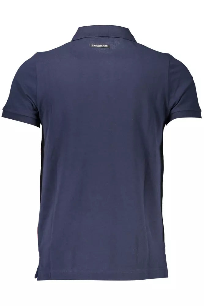 Cavalli Class Blue Cotton Men Polo Shirt