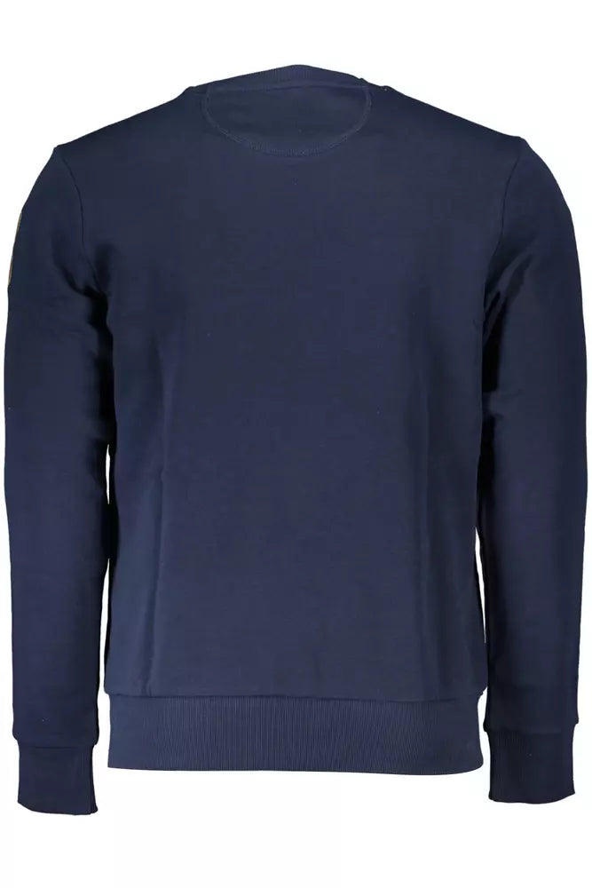 La Martina Blue Cotton Men Sweater