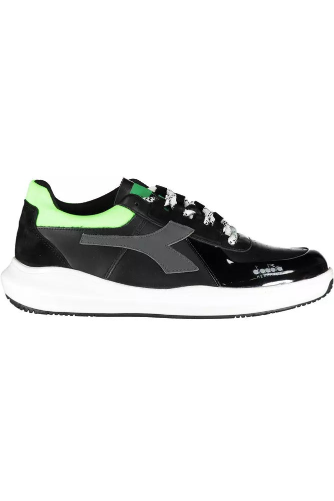 Diadora Black Fabric Men Sneaker