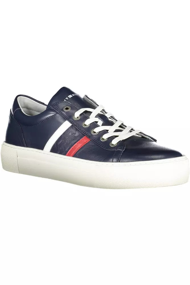 Tommy Hilfiger Blue Leather Men Sneaker