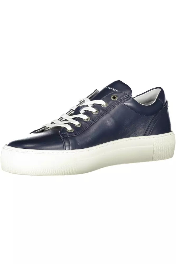 Tommy Hilfiger Blue Leather Men Sneaker