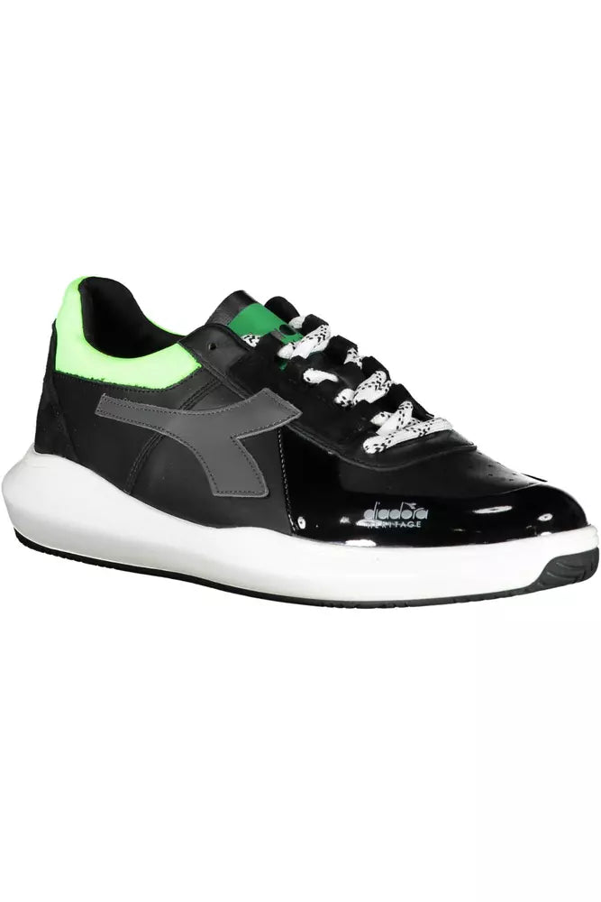 Diadora Black Fabric Men Sneaker