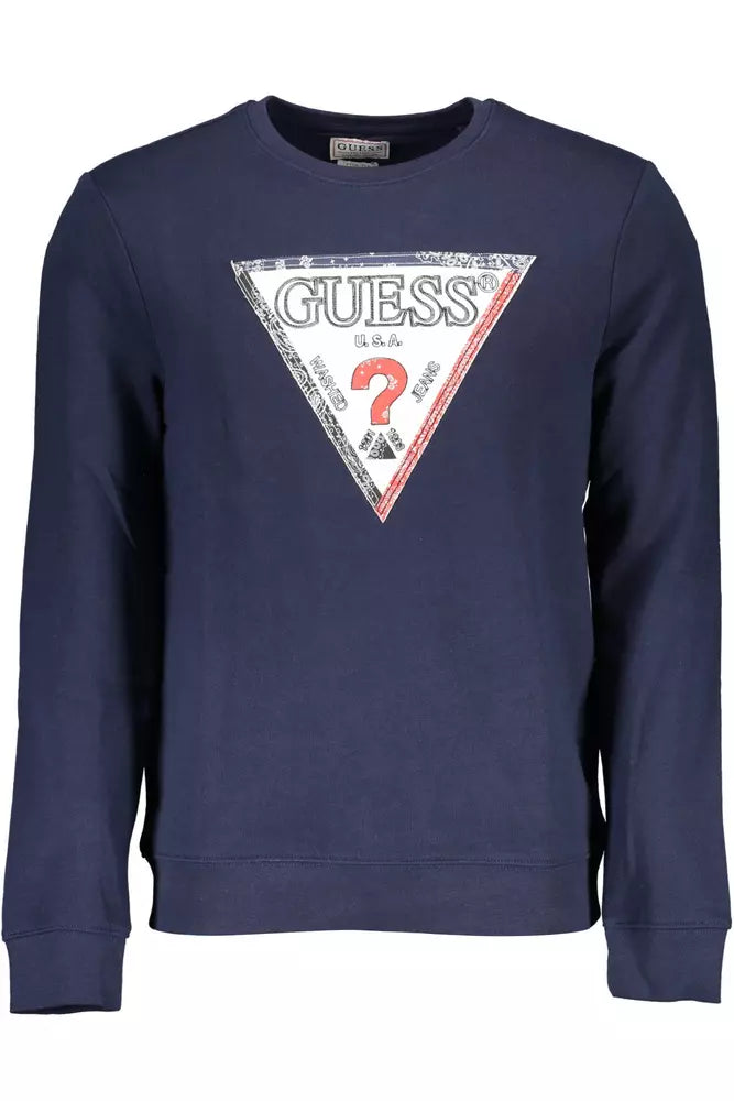 Guess Jeans Blue Cotton Men Sweater