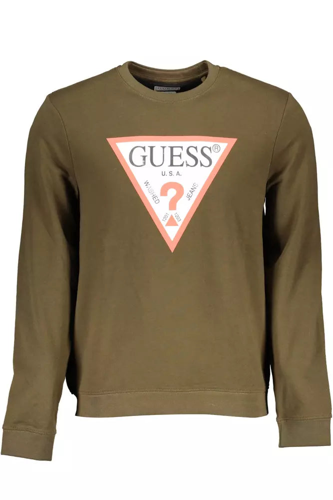 Guess Jeans Green Cotton Men Sweater