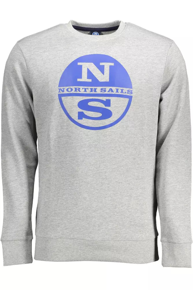 North Sails Gray Cotton Men Sweater