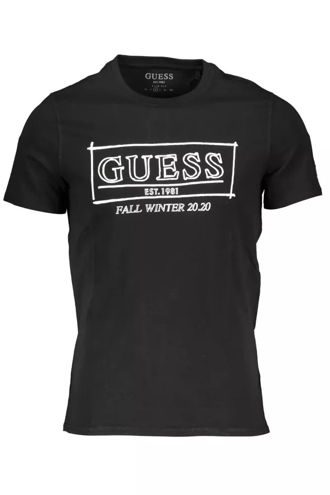 Guess Jeans Black Cotton Men T-Shirt