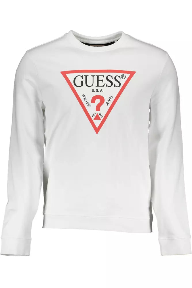 Guess Jeans White Cotton Men Sweater