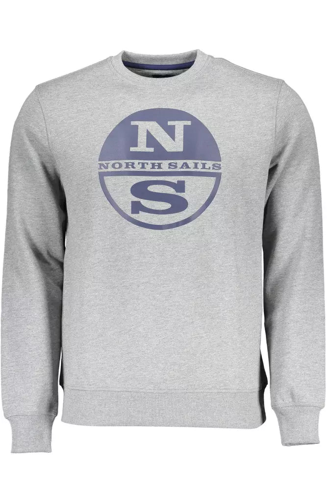 North Sails Gray Cotton Men Sweatshirt