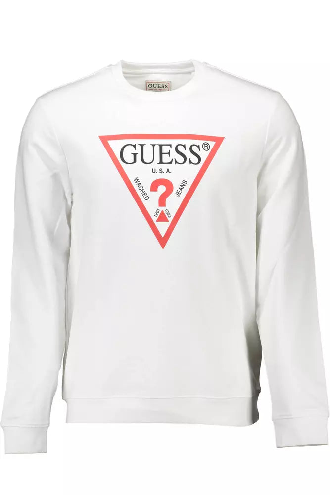 Guess Jeans White Cotton Men Sweater