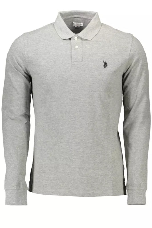 U.S. POLO ASSN. Gray Cotton Men Polo Shirt