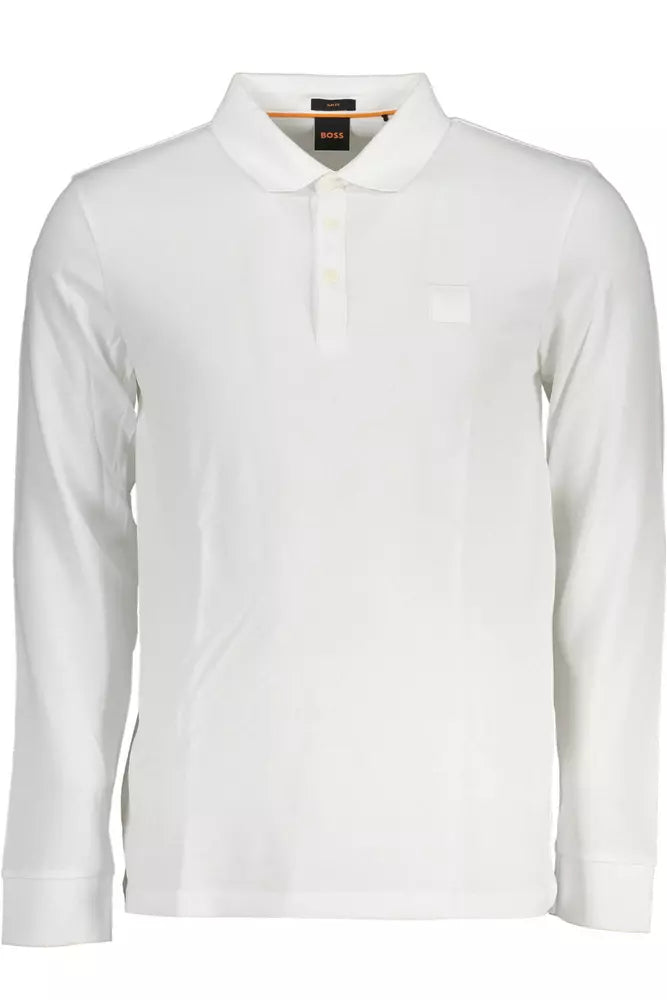 Hugo Boss White Cotton Men Polo Shirt