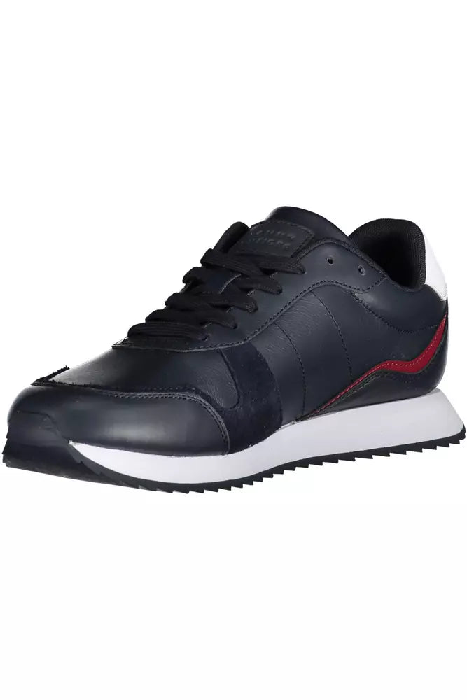 Tommy Hilfiger Blue Leather Men Sneaker