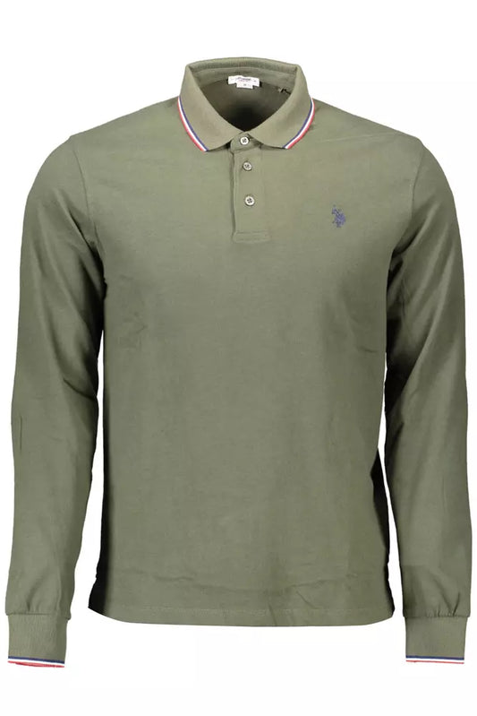 U.S. POLO ASSN. Green Cotton Men Polo Shirt