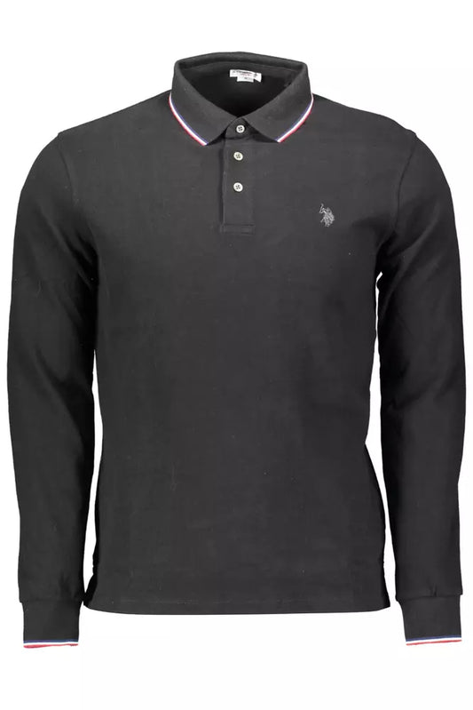 U.S. POLO ASSN. Black Cotton Men Polo Shirt