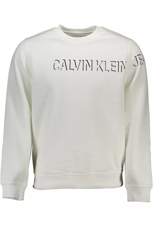 Calvin Klein "White Cotton Men Sweater with Contrasting Details"