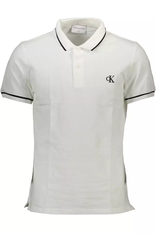 Calvin Klein White Cotton Men Polo Shirt