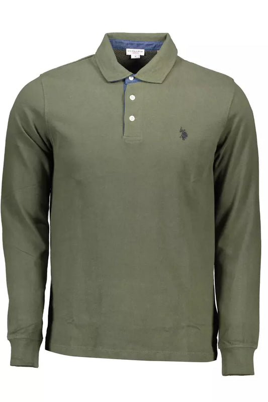 U.S. POLO ASSN. Green Cotton Men Polo Shirt