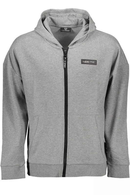 Plein Sport Gray Cotton Men Sweater