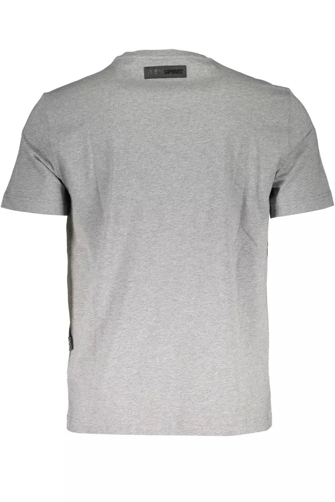 Plein Sport Gray Cotton Men T-Shirt