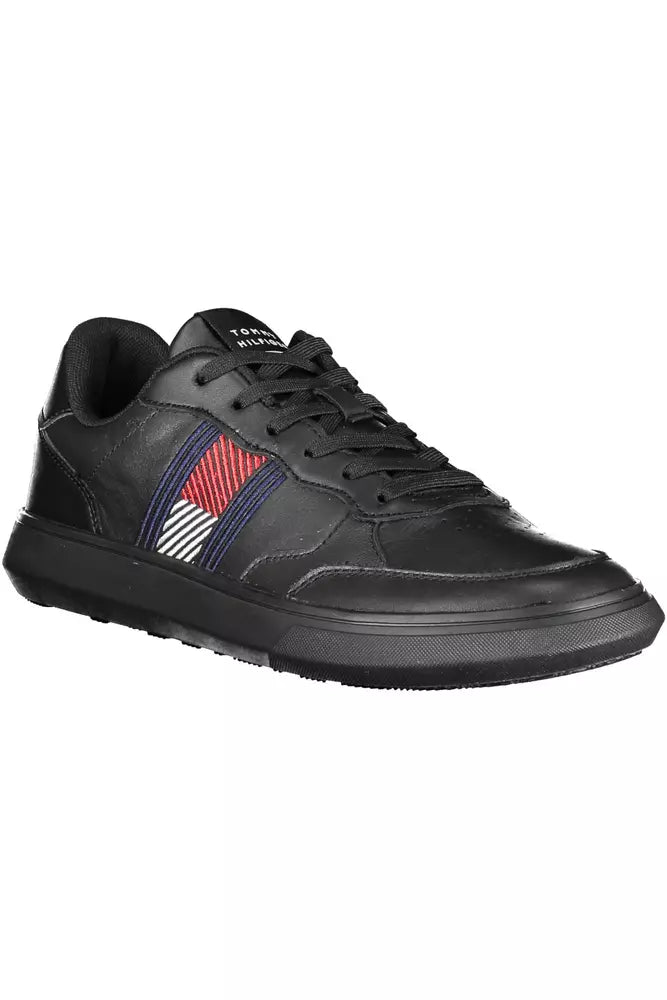 Tommy Hilfiger Black Leather Men Sneaker