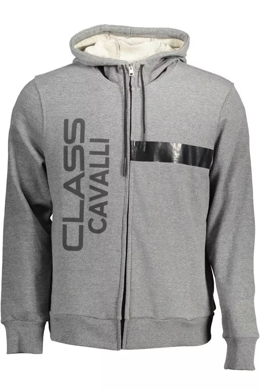 Cavalli Class Gray Cotton Men Sweater