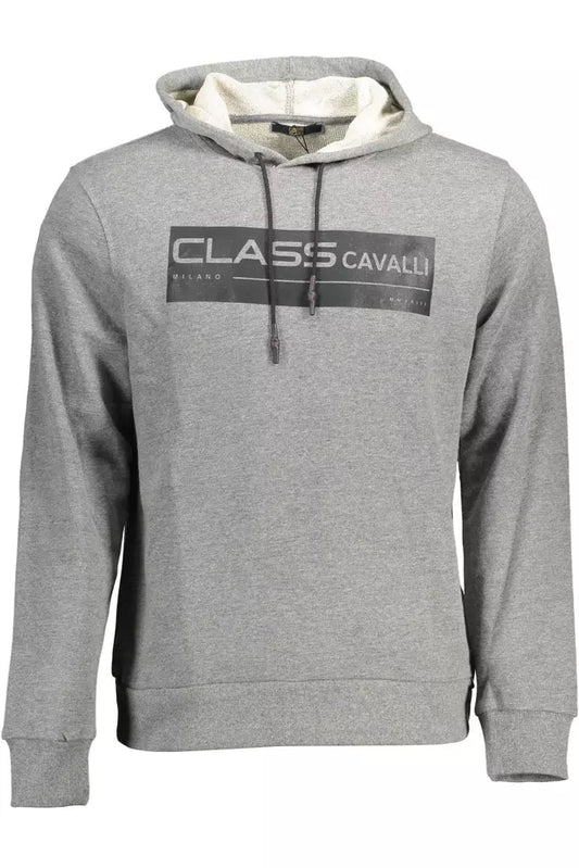 Cavalli Class Gray Cotton Men Sweater