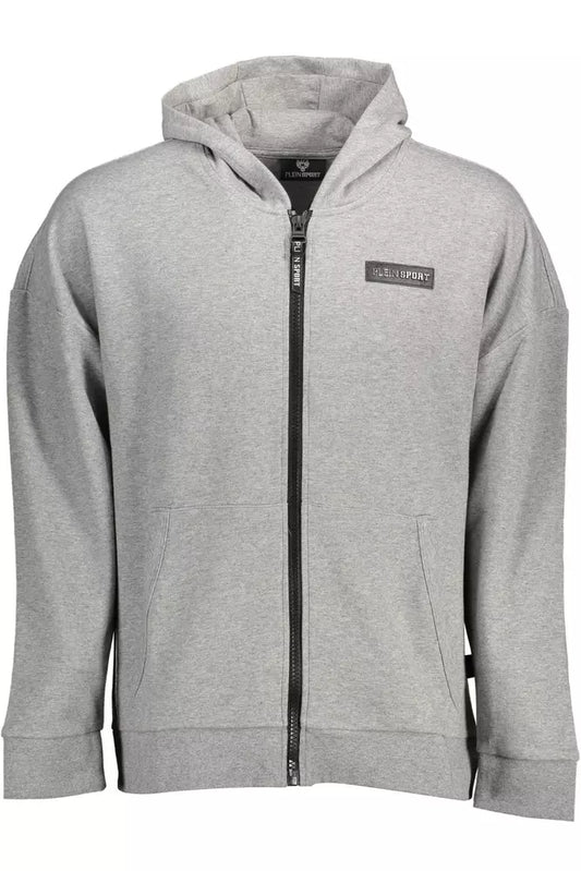 Plein Sport Gray Cotton Men Sweater