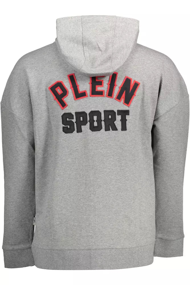 Plein Sport Gray Cotton Men Sweater