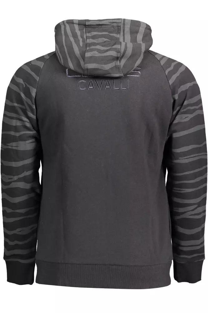 Cavalli Class Black Cotton Men Sweater