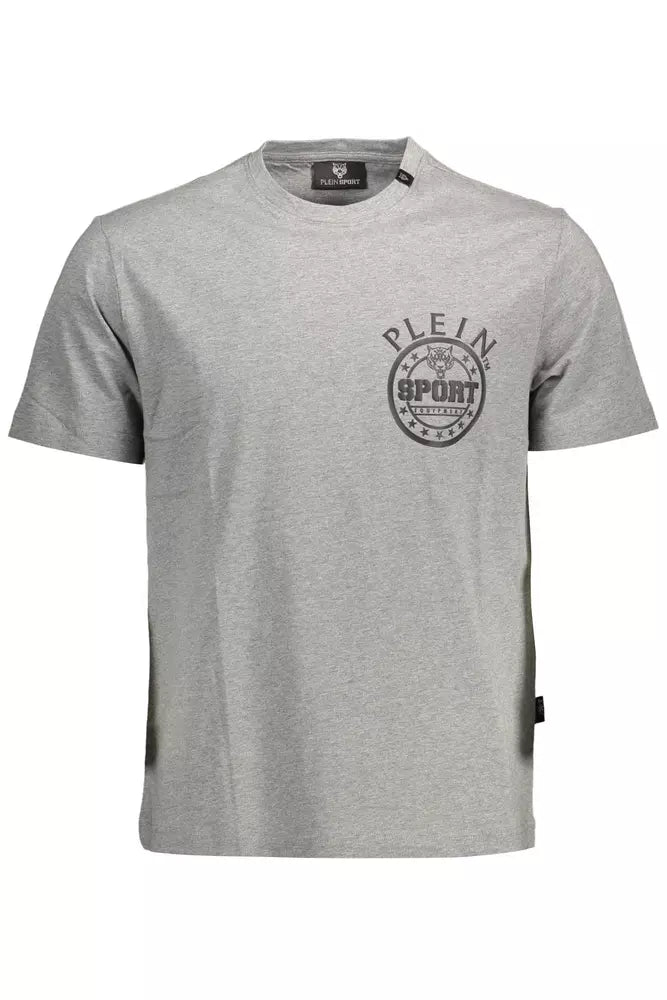 Plein Sport Gray Cotton Men T-Shirt