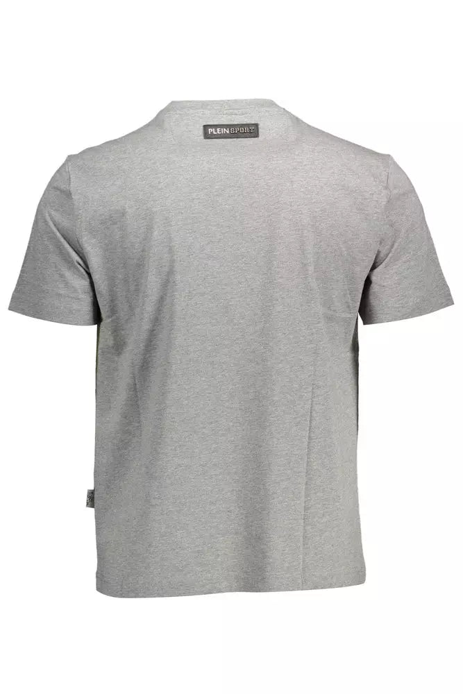 Plein Sport Gray Cotton Men T-Shirt