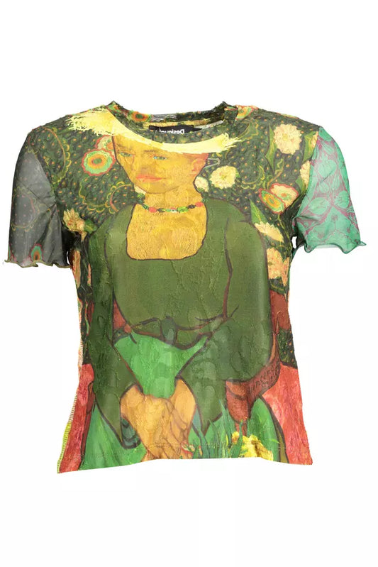 Desigual Emerald Allure Printed Crew Neck Tee