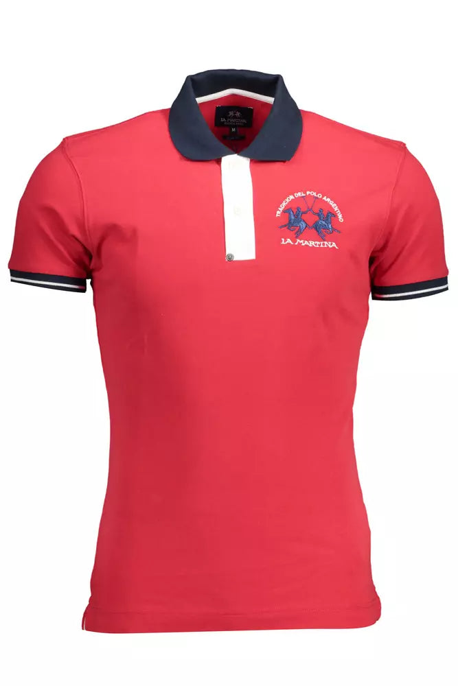 La Martina Pink Cotton Men Polo Shirt