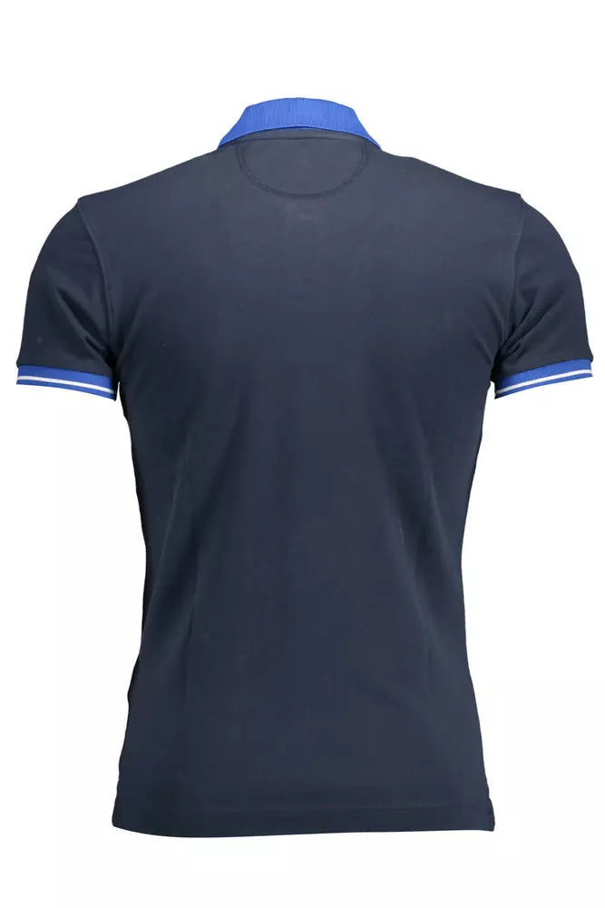 La Martina Blue Cotton Men Polo Shirt