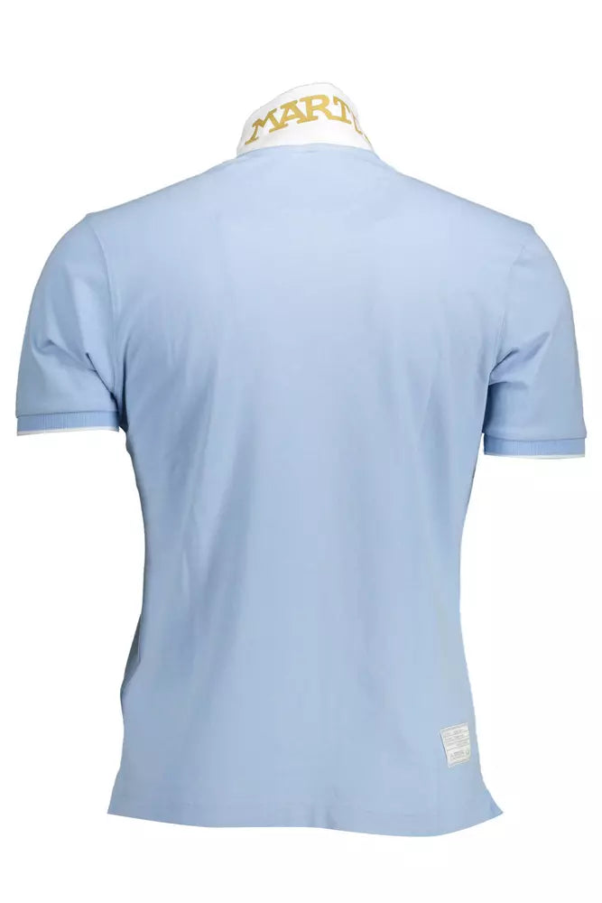 La Martina Light Blue Cotton Men Polo Shirt