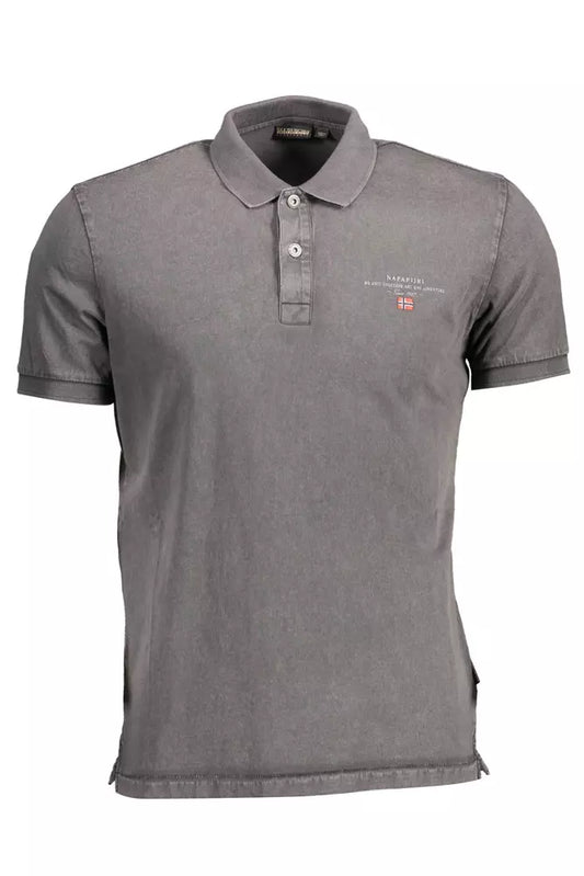 Napapijri Gray Cotton Men Polo