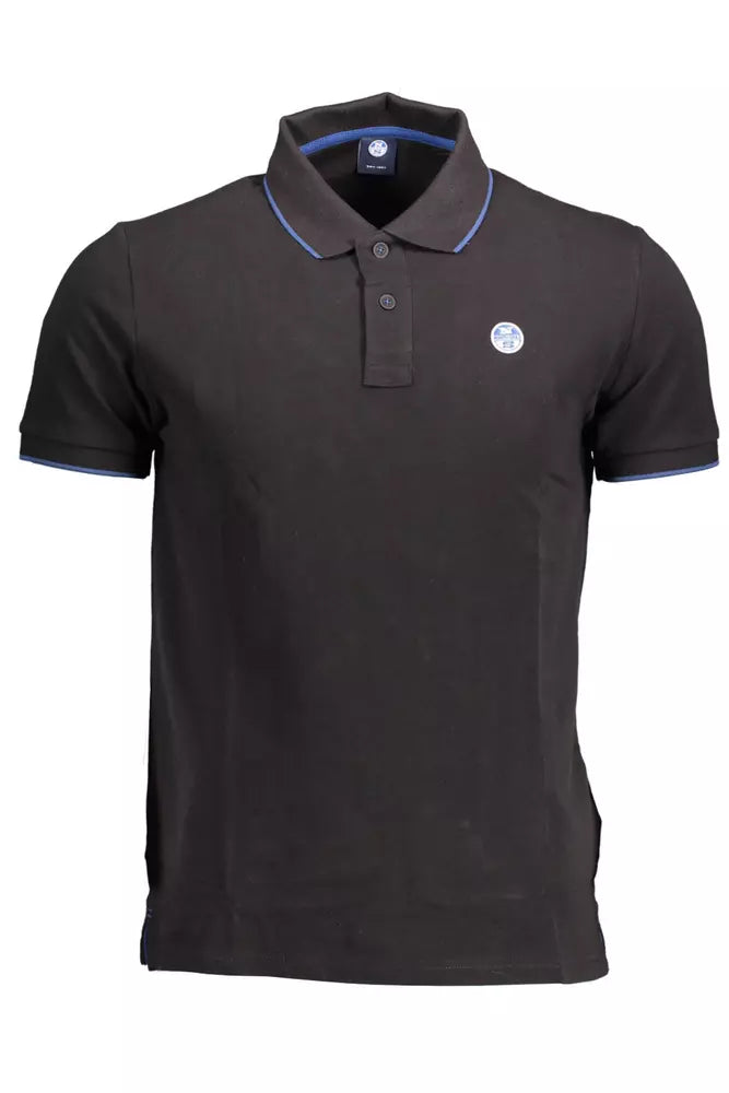 North Sails Black Cotton Men Polo Shirt