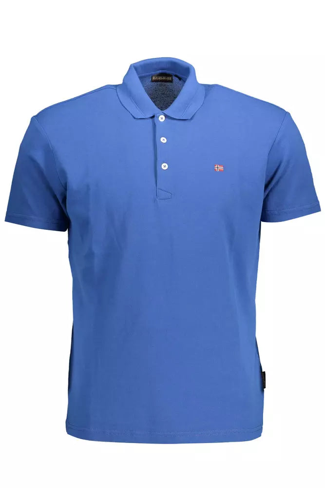 Napapijri Blue Cotton Men Polo Shirt