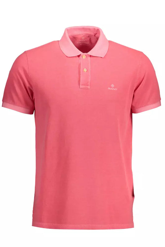 Gant Pink Cotton Men Polo Shirt