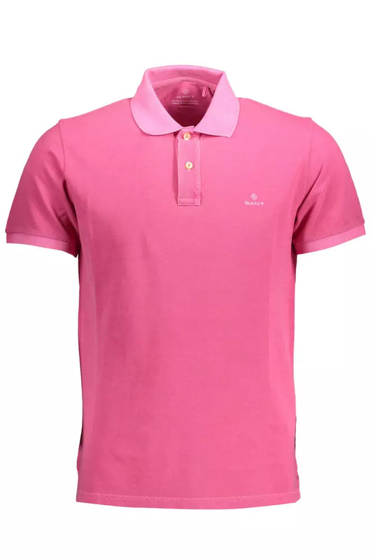 Gant Pink Cotton Men Polo Shirt