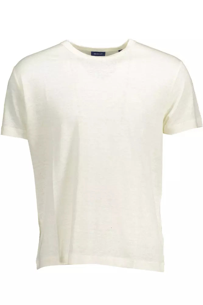 Gant White Linen Men T-Shirt