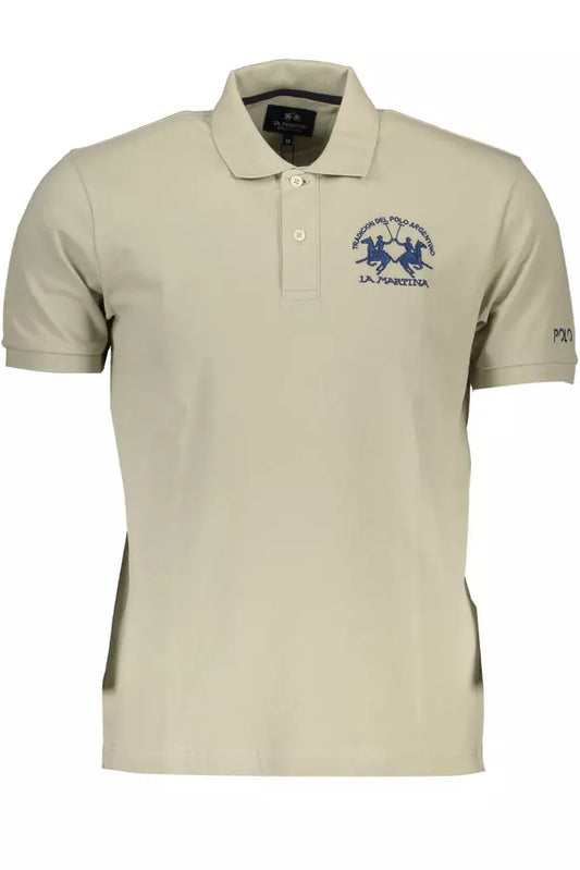 La Martina Green Cotton Men Polo Shirt