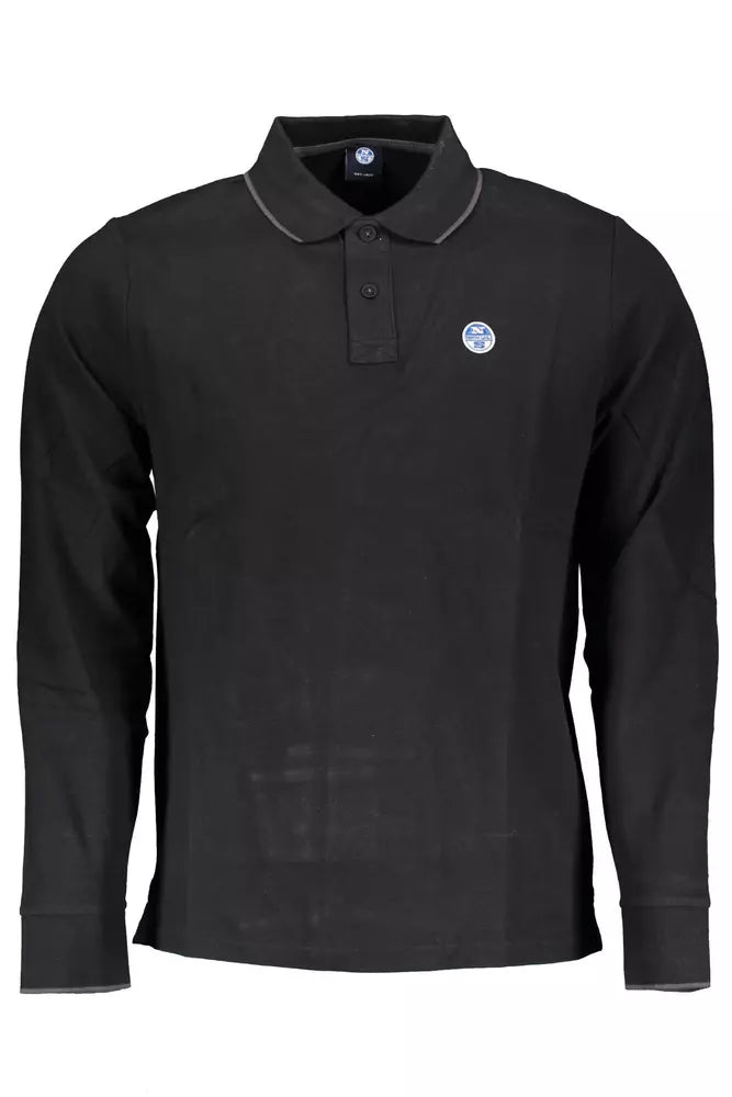 North Sails Black Cotton Men Polo Shirt