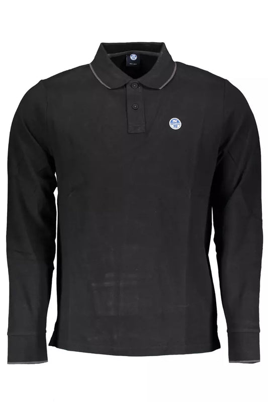 North Sails Black Cotton Men Polo Shirt