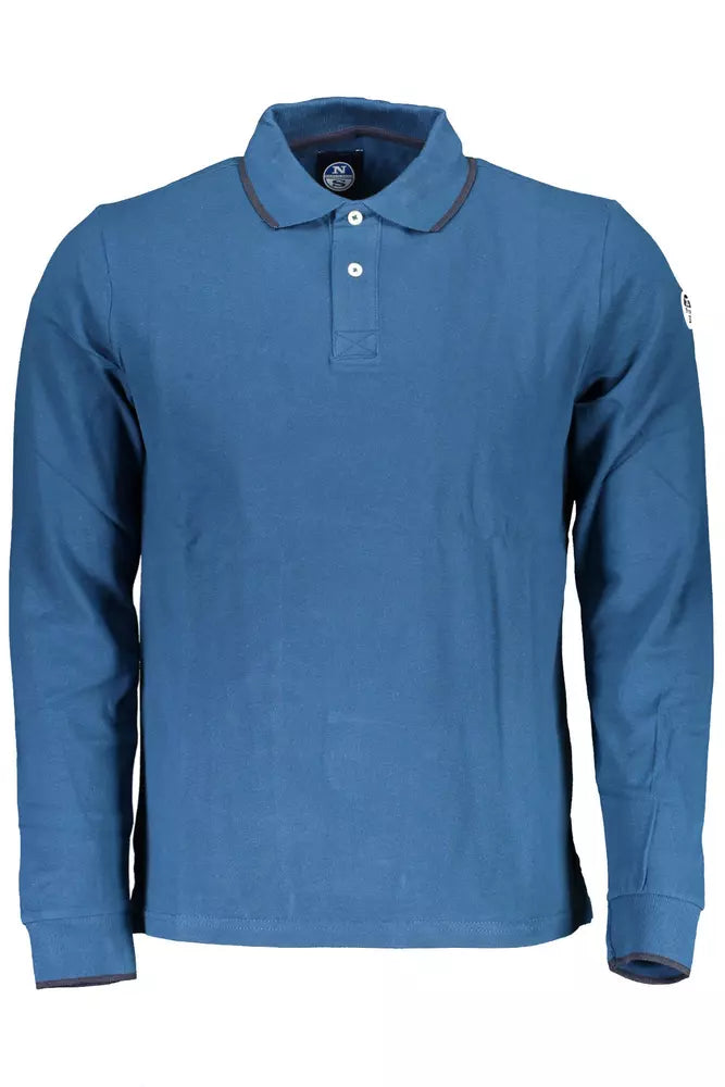 North Sails Blue Cotton Men Polo Shirt