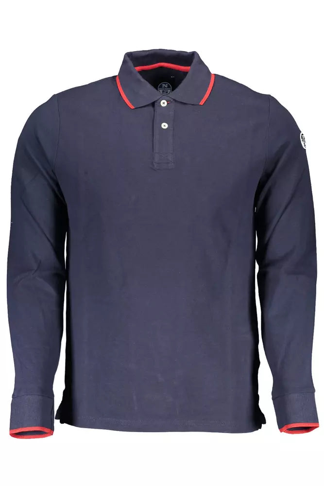 North Sails Blue Cotton Men Polo Shirt